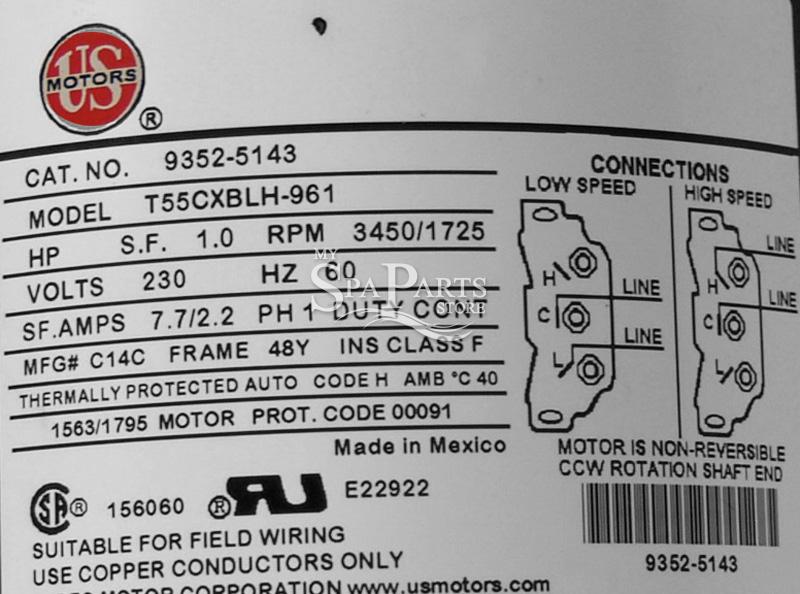 COLEMAN SPA AQUAFLO FMHP, 1.5 HP, 2 SPEED, 240V, 48 FRAME PUMP | My Spa