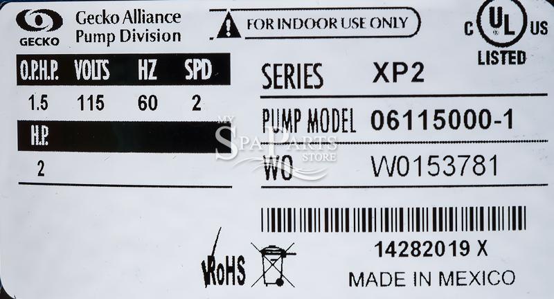 Caldera Spa Jet Pump 1 5 Hp 2 Speed 120 Volt Xp2 48