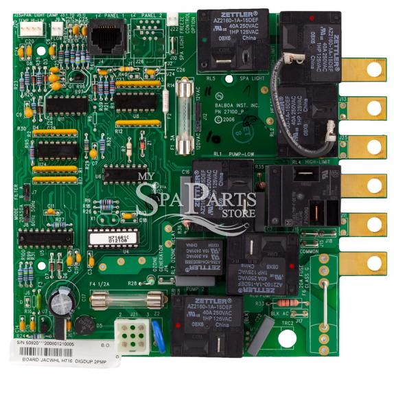 JACUZZI SPA CIRCUIT BOARD, SELECT 1/2 HOUR FILTER CYCLES, 2001 AND
