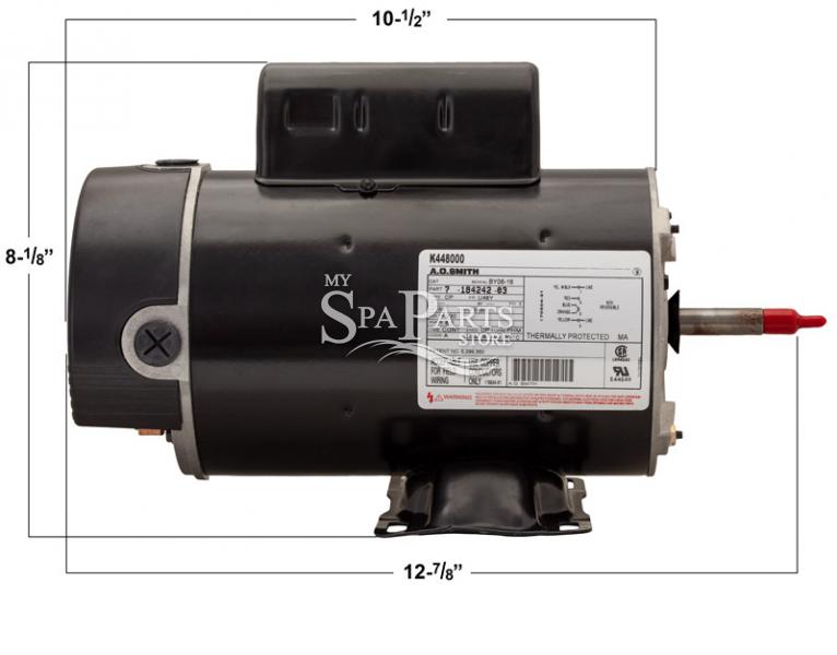 SUNDANCE SPA REPLACEMENT MOTOR, 2 HP, 1 SPEED, 48 FRAME My Spa Parts