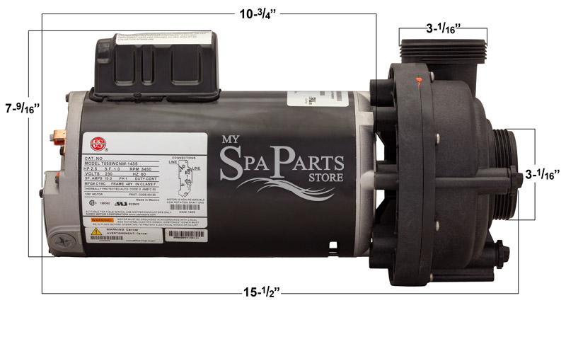 SUNDANCE SPA THERMAX/THERAFLO 2.5 HP, 1 SPEED, 240 VOLT MOTOR/PUMP