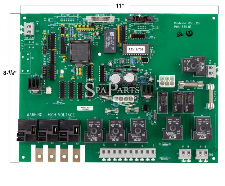 JACUZZI SPA CIRCUIT BOARD, J-300 LCD SERIES, 2002-2006, 3-PUMP FOR J