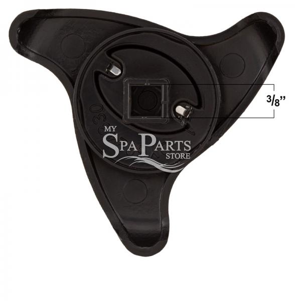 DYNASTY SPA DIVERTER HANDLE BLACK WITH METAL LOGO 1 INCH My Spa