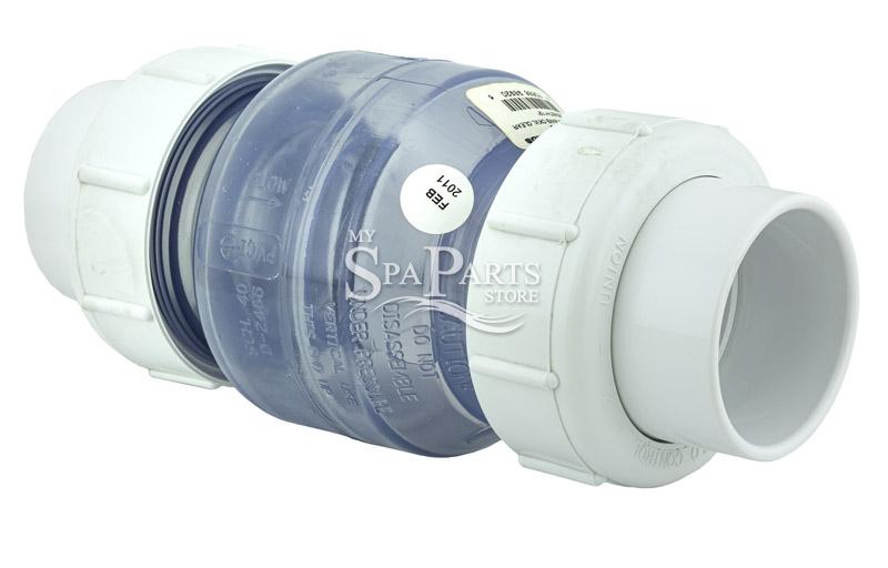 2 INCH PVC SWING CHECK VALVE, WITH UNION, CLEAR My Spa Parts Store