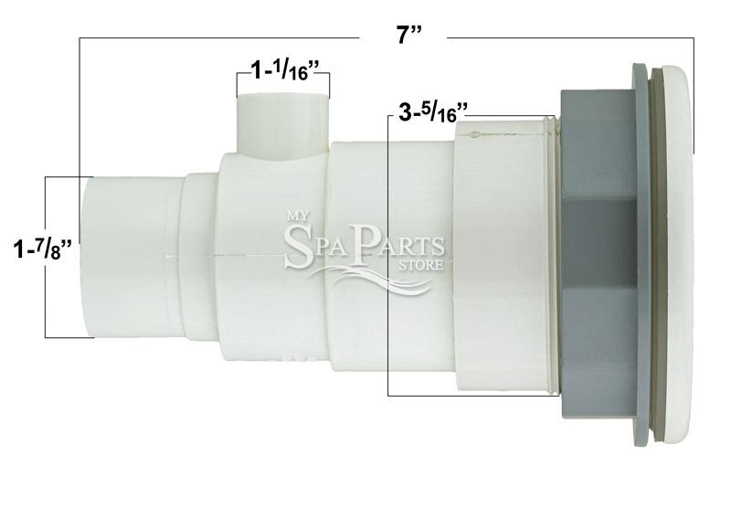 HYDRO AIR WHIRLPOOL COMPLETE JET, 3/4 INCH NOZZLE, WHITE My Spa Parts Store